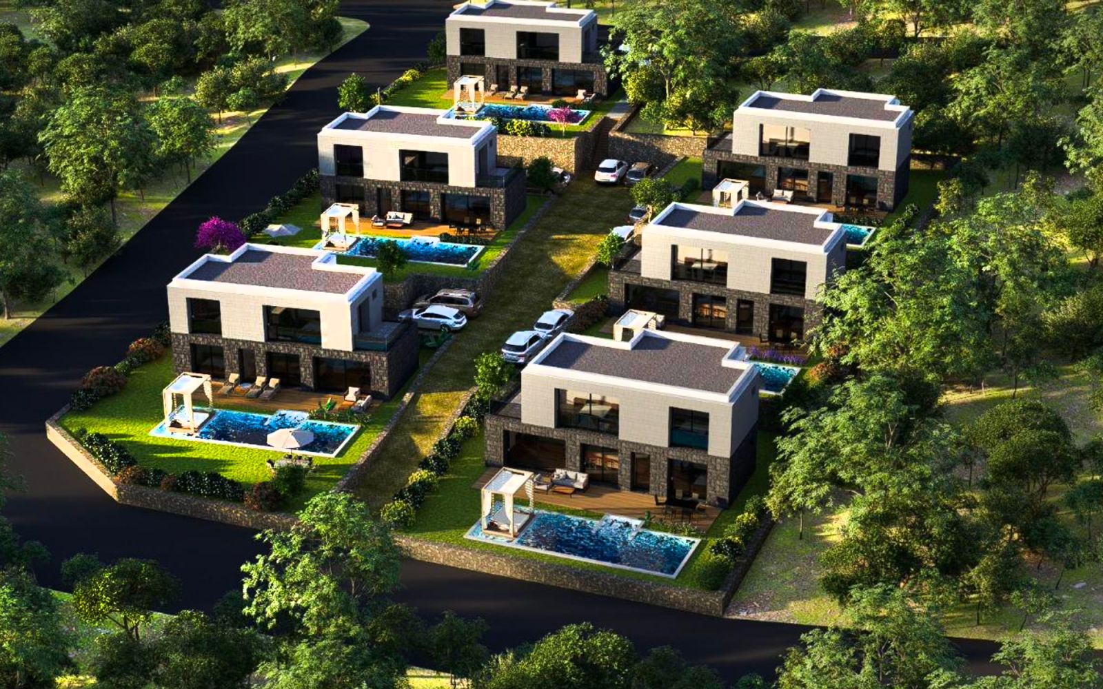 Bodrum Park Torba'da 350 m²müstakil dubleks